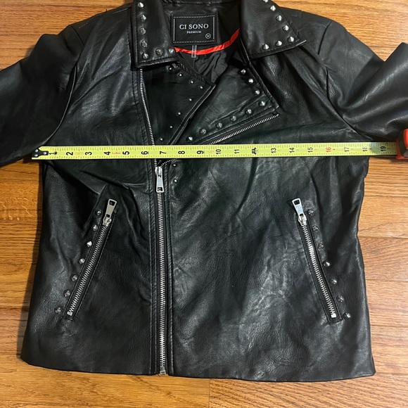 NWT black faux leather fall jacket size M - Picture 6 of 7